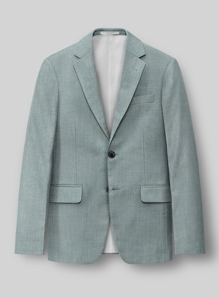 Napolean Stretch Gray Blue Wool Jacket - StudioSuits