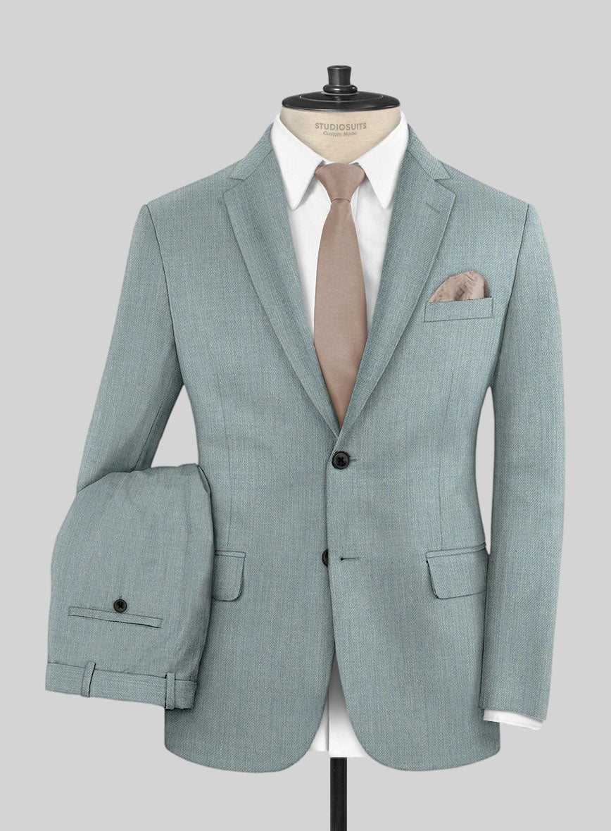 Napolean Stretch Gray Blue Wool Suit - StudioSuits