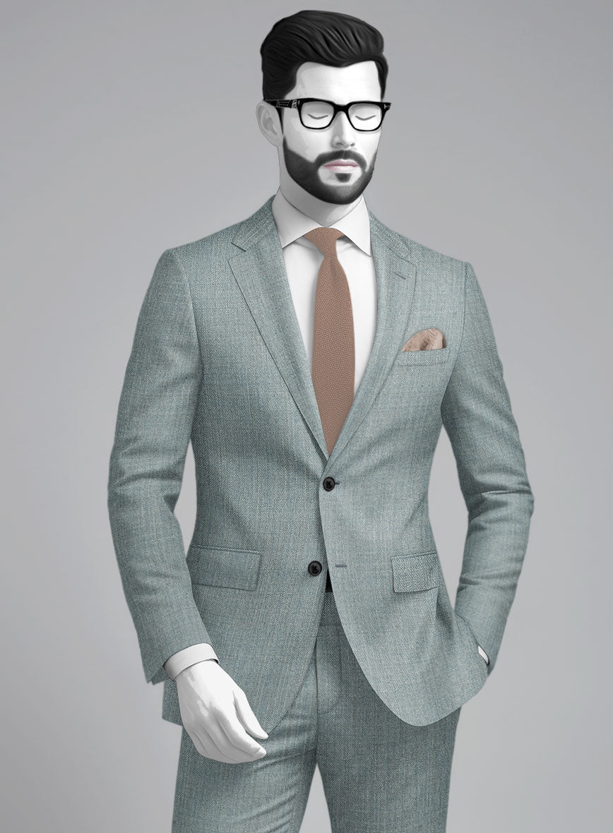 Napolean Stretch Gray Blue Wool Suit - StudioSuits