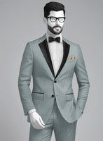 Napolean Stretch Gray Blue Wool Tuxedo Jacket - StudioSuits