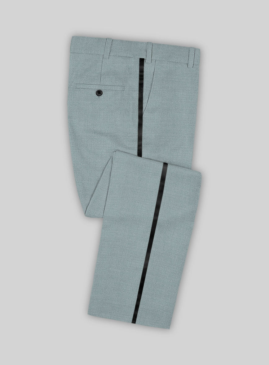 Napolean Stretch Gray Blue Wool Tuxedo Suit - StudioSuits