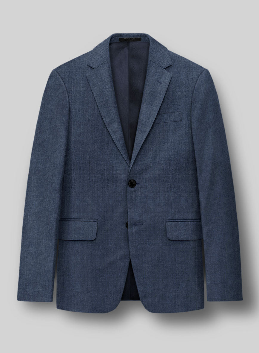 Napolean Stretch Imperial Blue Wool Jacket - StudioSuits