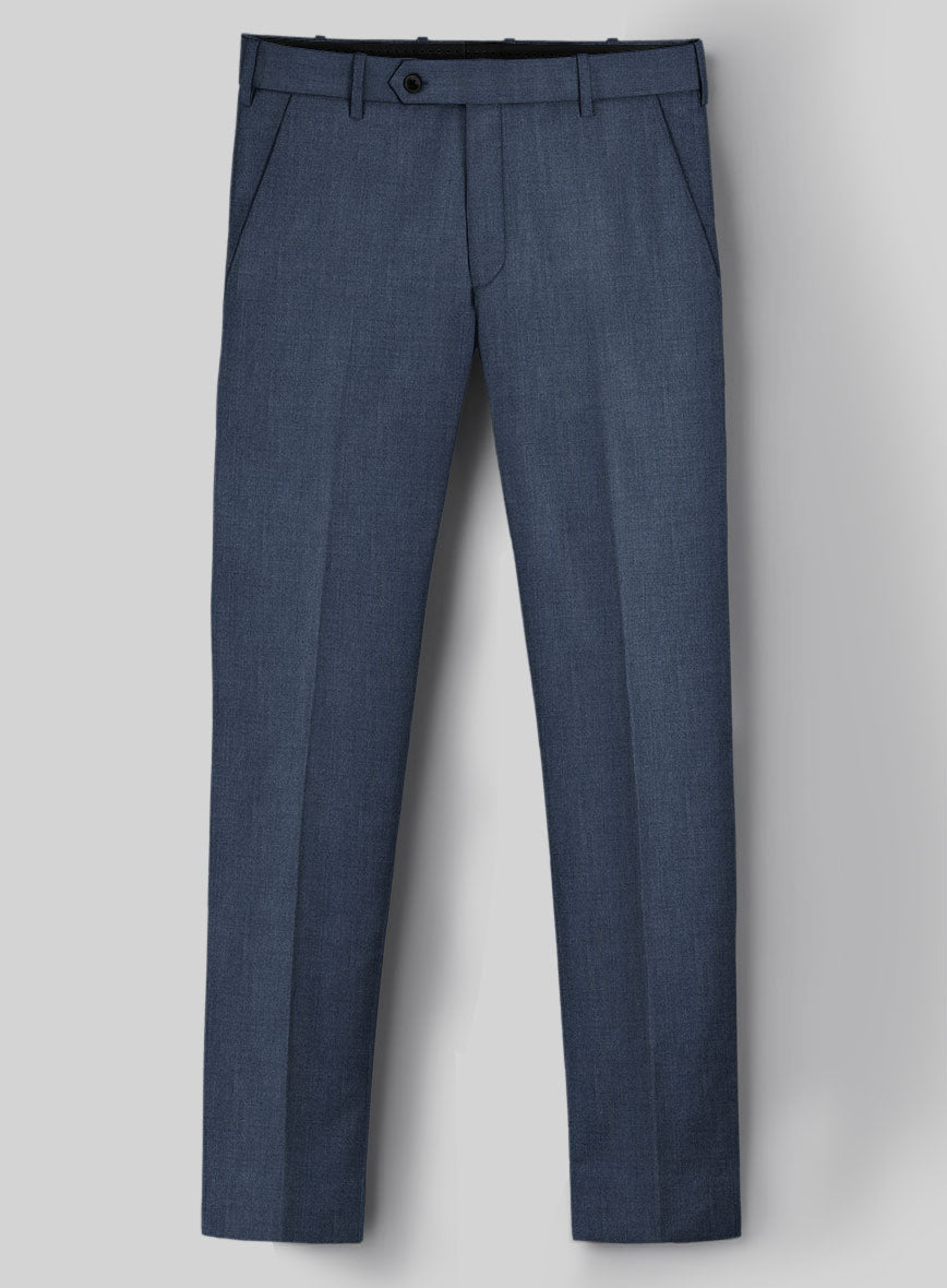 Napolean Stretch Imperial Blue Wool Pants - StudioSuits