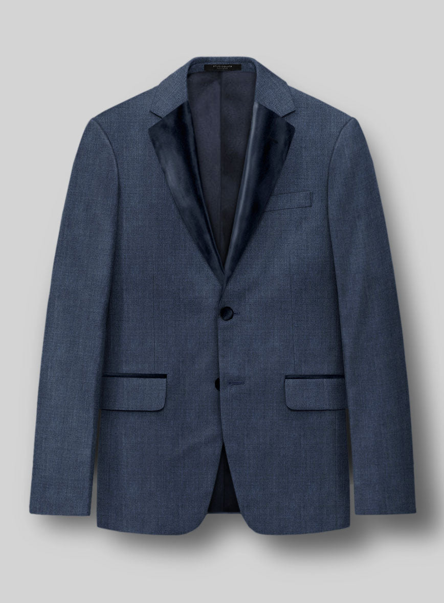 Napolean Stretch Imperial Blue Wool Tuxedo Jacket