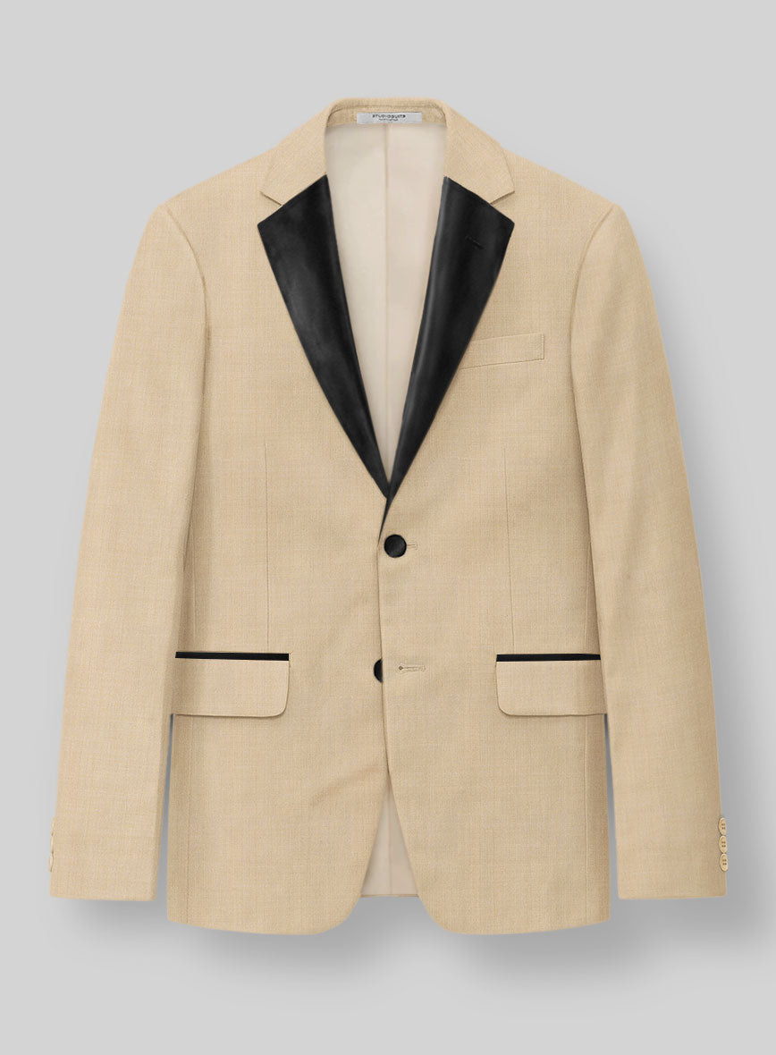 Napolean Stretch Khaki Wool Tuxedo Suit - StudioSuits