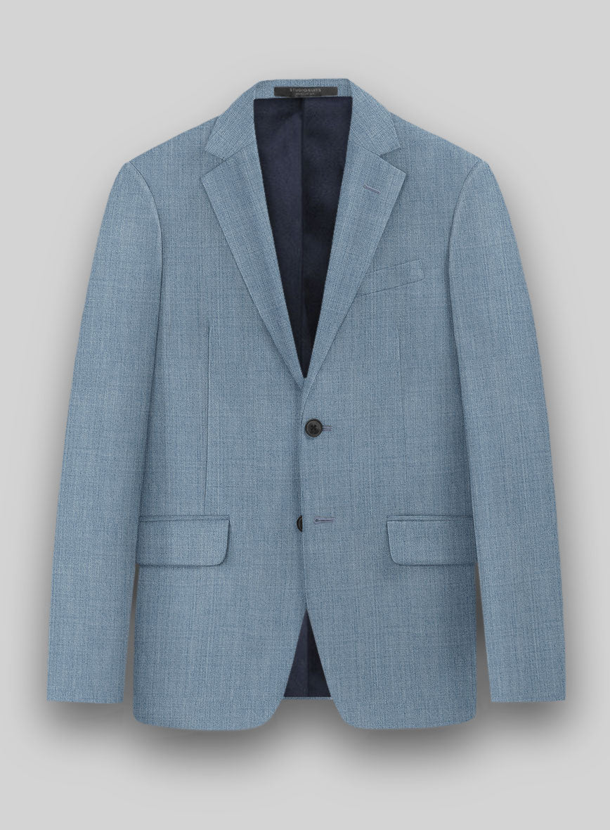 Napolean Stretch Light Blue Wool Jacket - StudioSuits