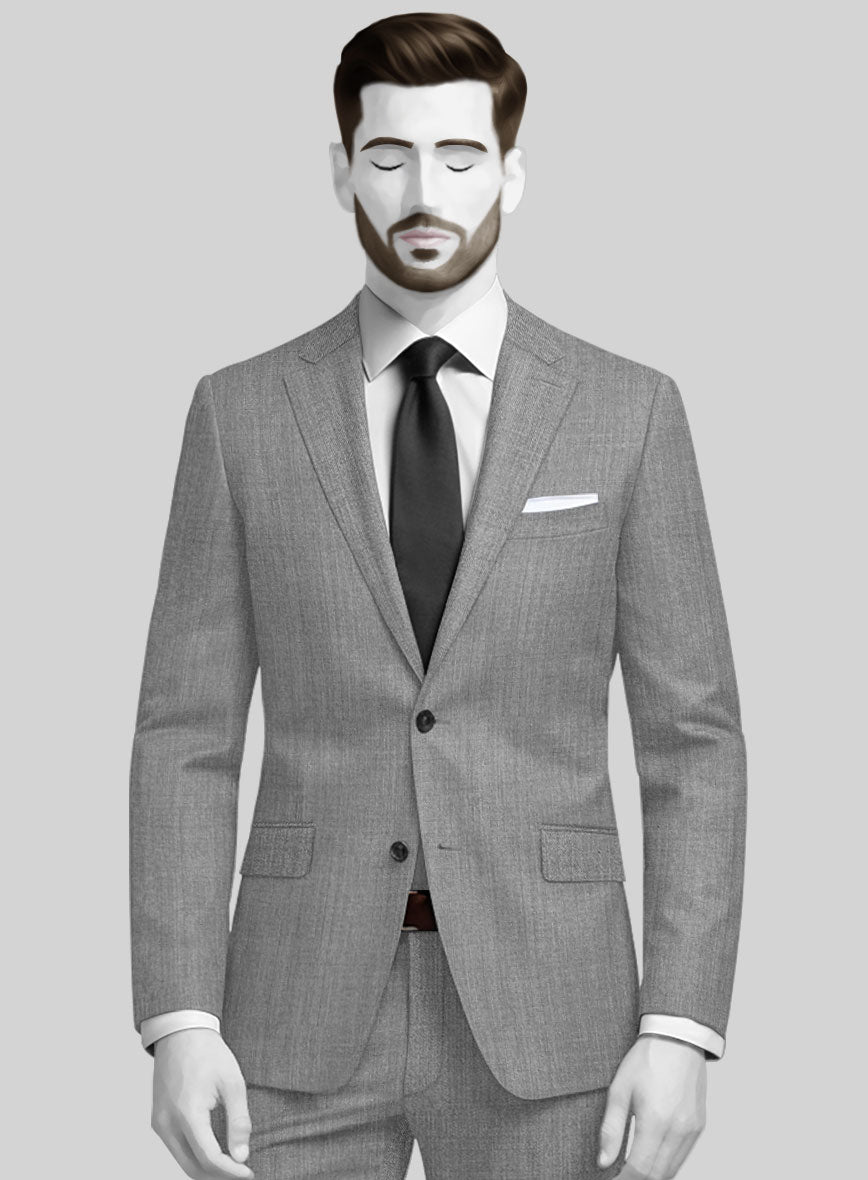 Napolean Stretch Mid Gray Wool Suit - StudioSuits