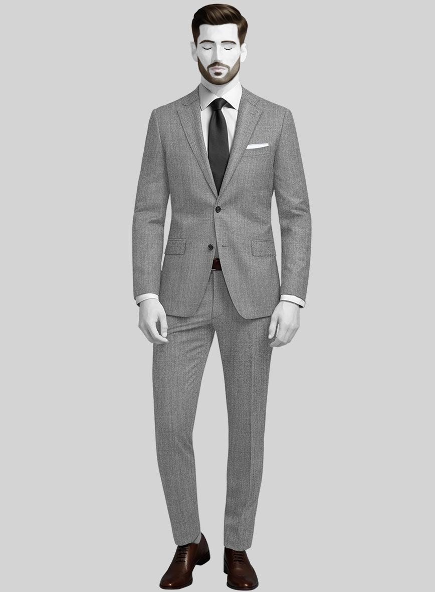 Napolean Stretch Mid Gray Wool Suit - StudioSuits