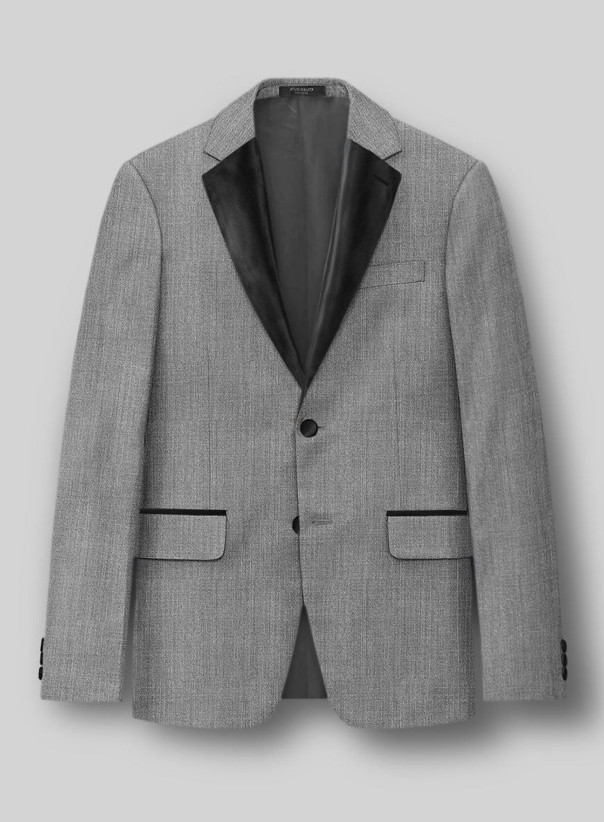 Napolean Stretch Mid Gray Wool Tuxedo Jacket - StudioSuits