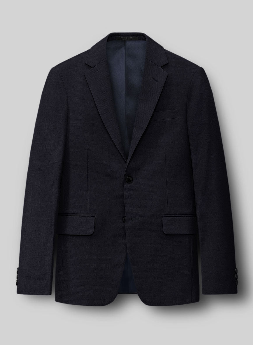 Napolean Stretch Navy Blue Wool Suit - StudioSuits