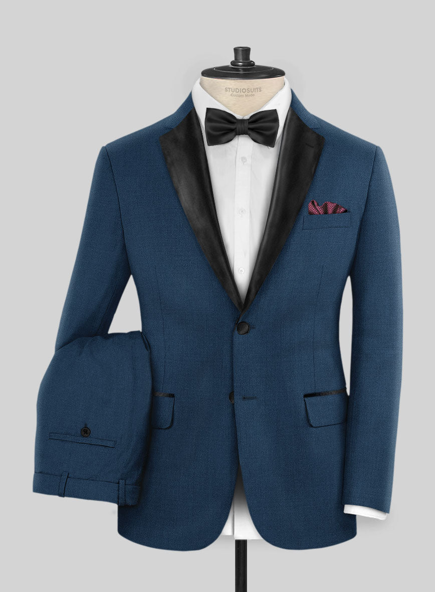 Napolean Stretch Powder Blue Wool Tuxedo Suit – StudioSuits