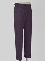 Napolean Stretch Purple Highland Wool Trouser - StudioSuits