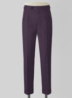 Napolean Stretch Purple Highland Wool Trouser - StudioSuits