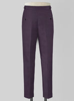 Napolean Stretch Purple Highland Wool Trouser - StudioSuits