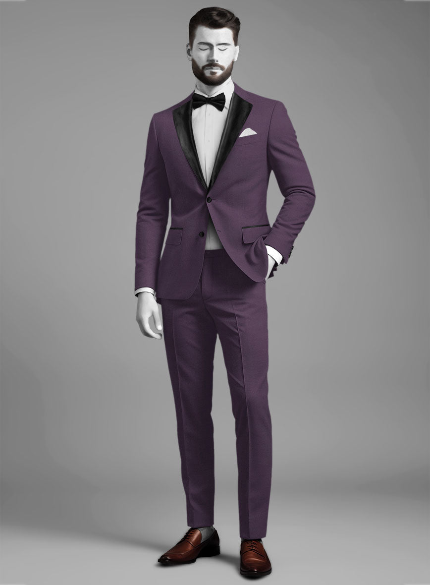 Napolean Stretch Purple Wool Tuxedo Suit - StudioSuits