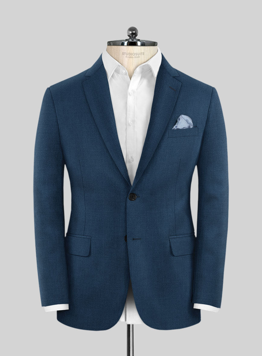 Napolean Stretch Powder Blue Wool Jacket - StudioSuits