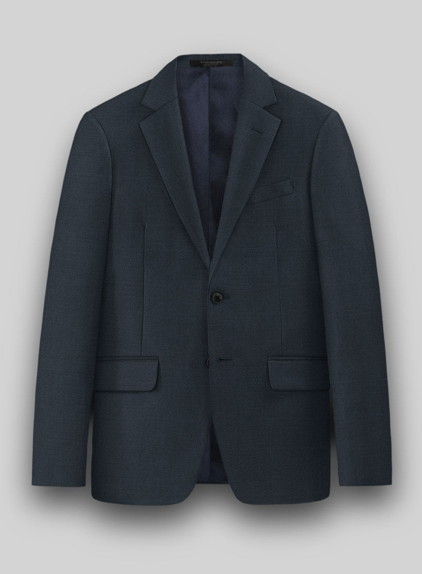 Napolean Stretch Sailor Blue Wool Jacket - StudioSuits