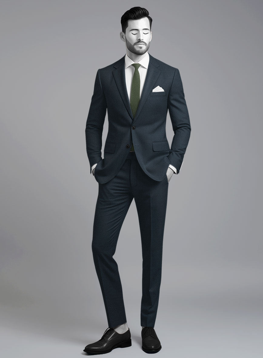 Napolean Stretch Sailor Blue Wool Suit - StudioSuits