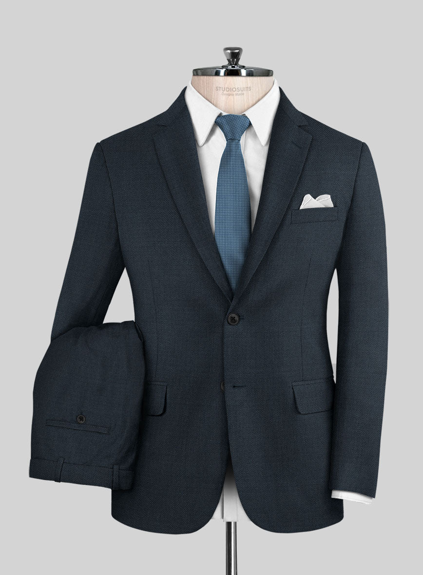 Napolean Stretch Sailor Blue Wool Suit - StudioSuits