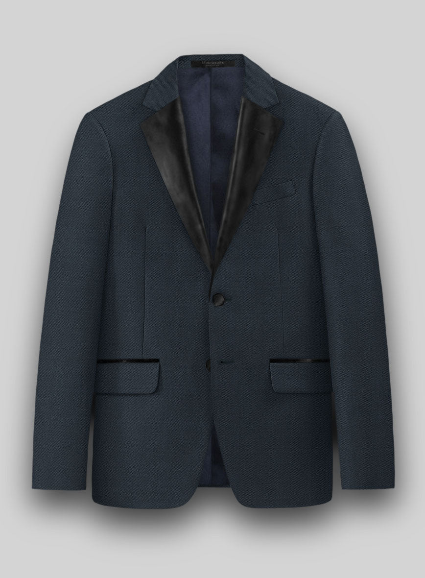 Napolean Stretch Sailor Blue Wool Tuxedo Jacket - StudioSuits