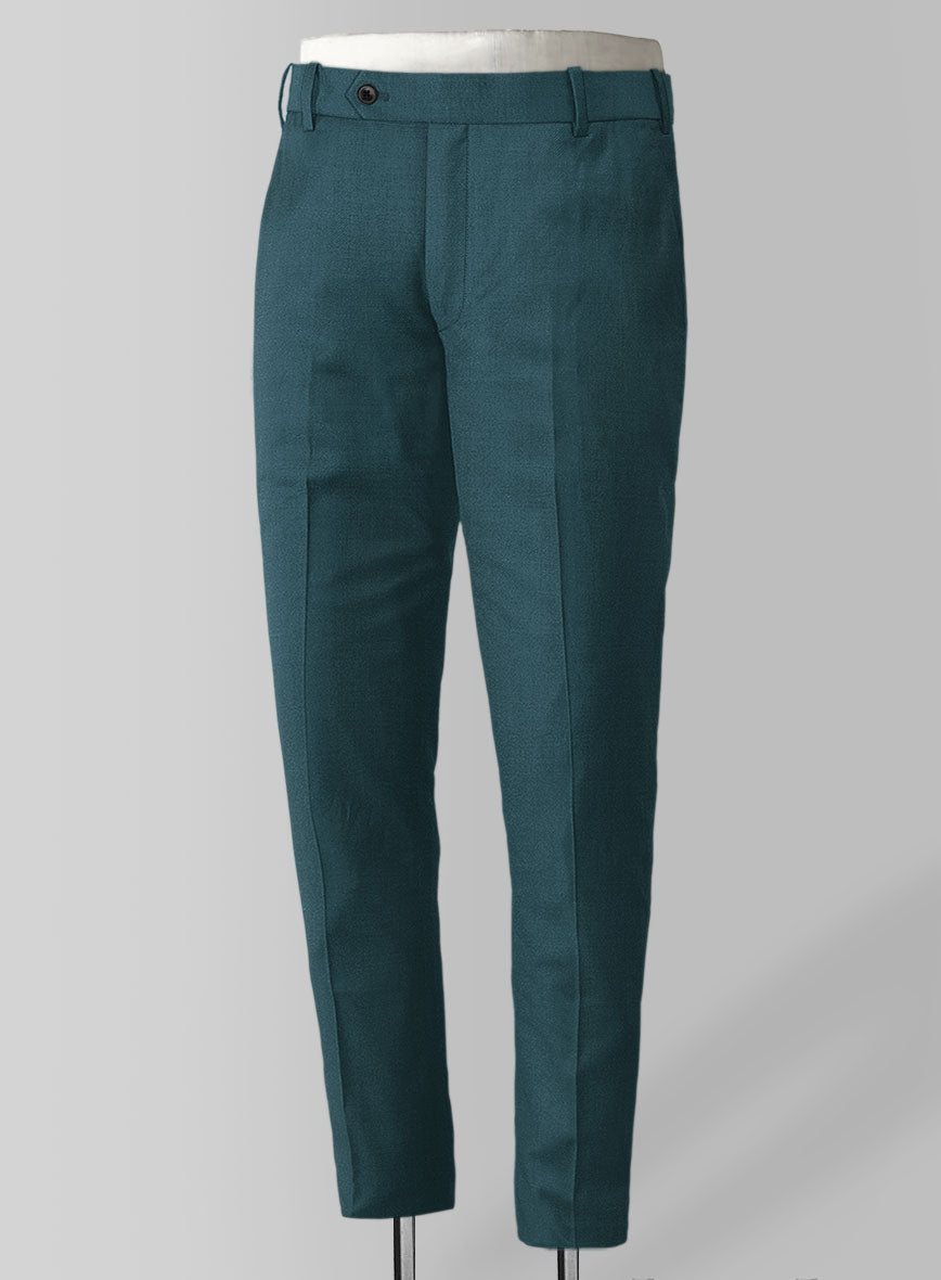 Napolean Stretch Teal Blue Wool Pants - StudioSuits