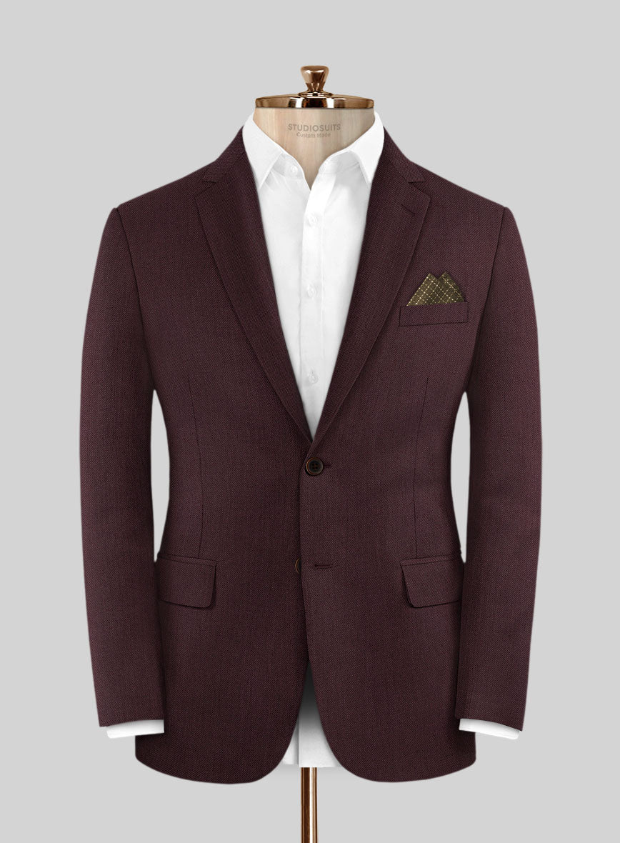 Napolean Stretch Wine Wool Jacket - StudioSuits