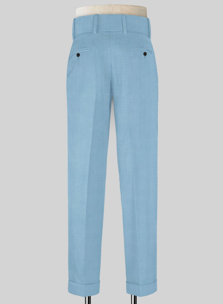 Napolean Taj Blue Double Gurkha Wool Trousers - StudioSuits