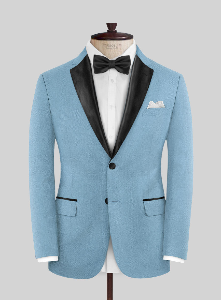 Napolean Taj Blue Wool Tuxedo Jacket - StudioSuits