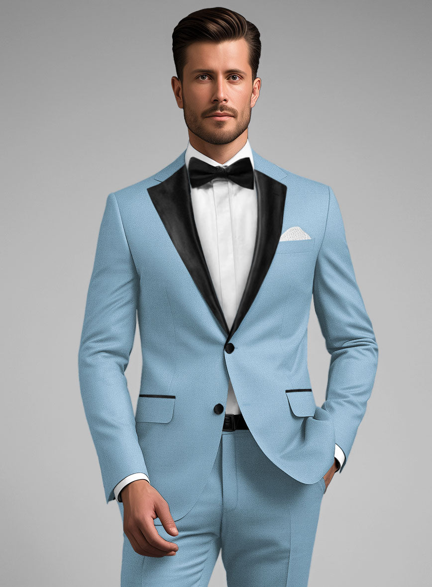 Napolean Taj Blue Wool Tuxedo Jacket - StudioSuits