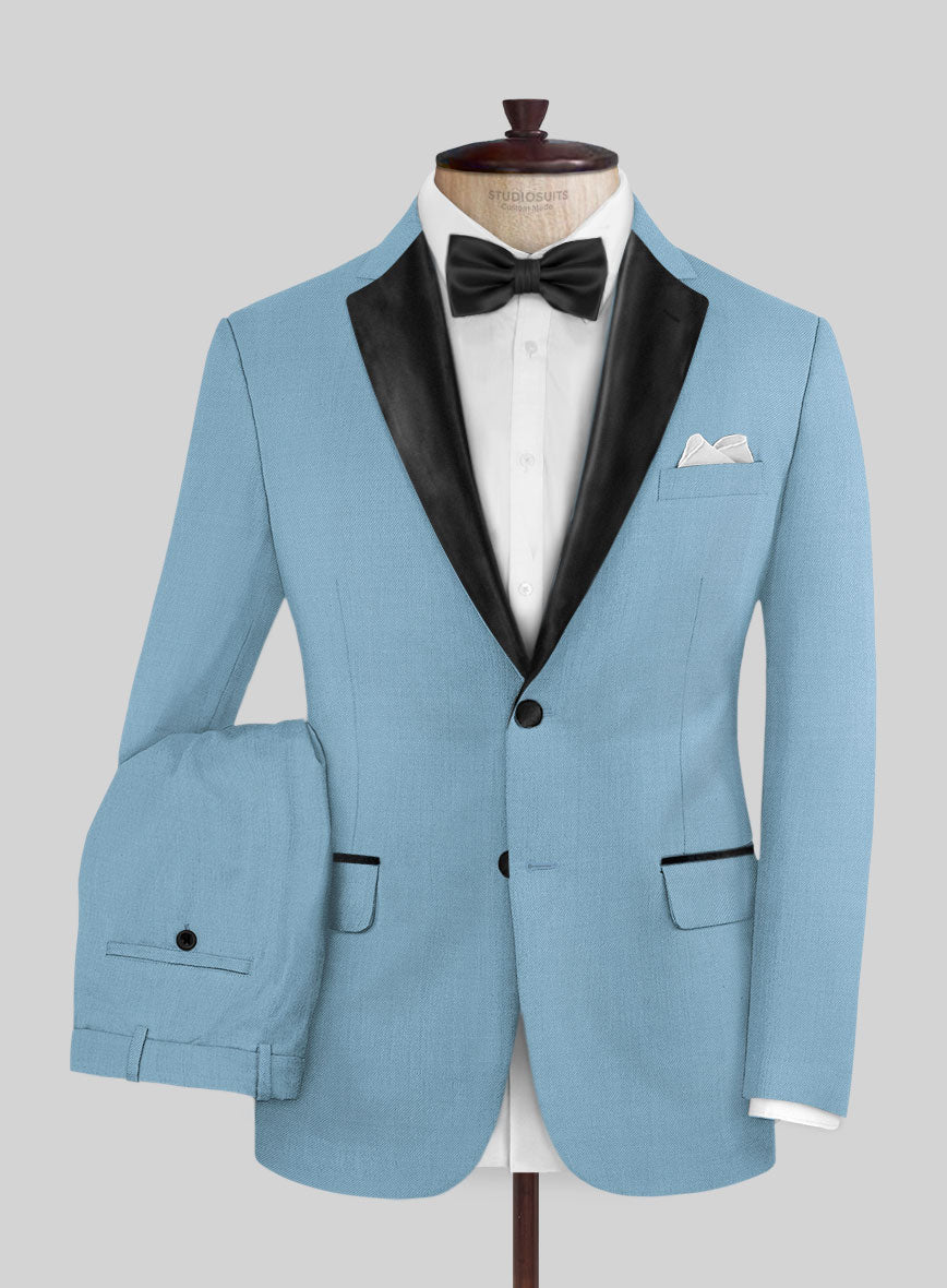 Napolean Taj Blue Wool Tuxedo Suit - StudioSuits