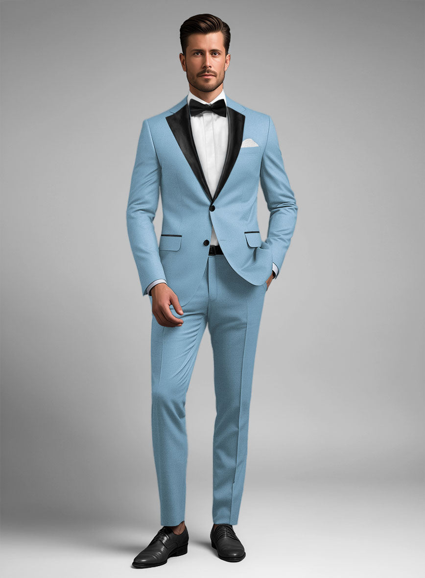 Napolean Taj Blue Wool Tuxedo Suit - StudioSuits