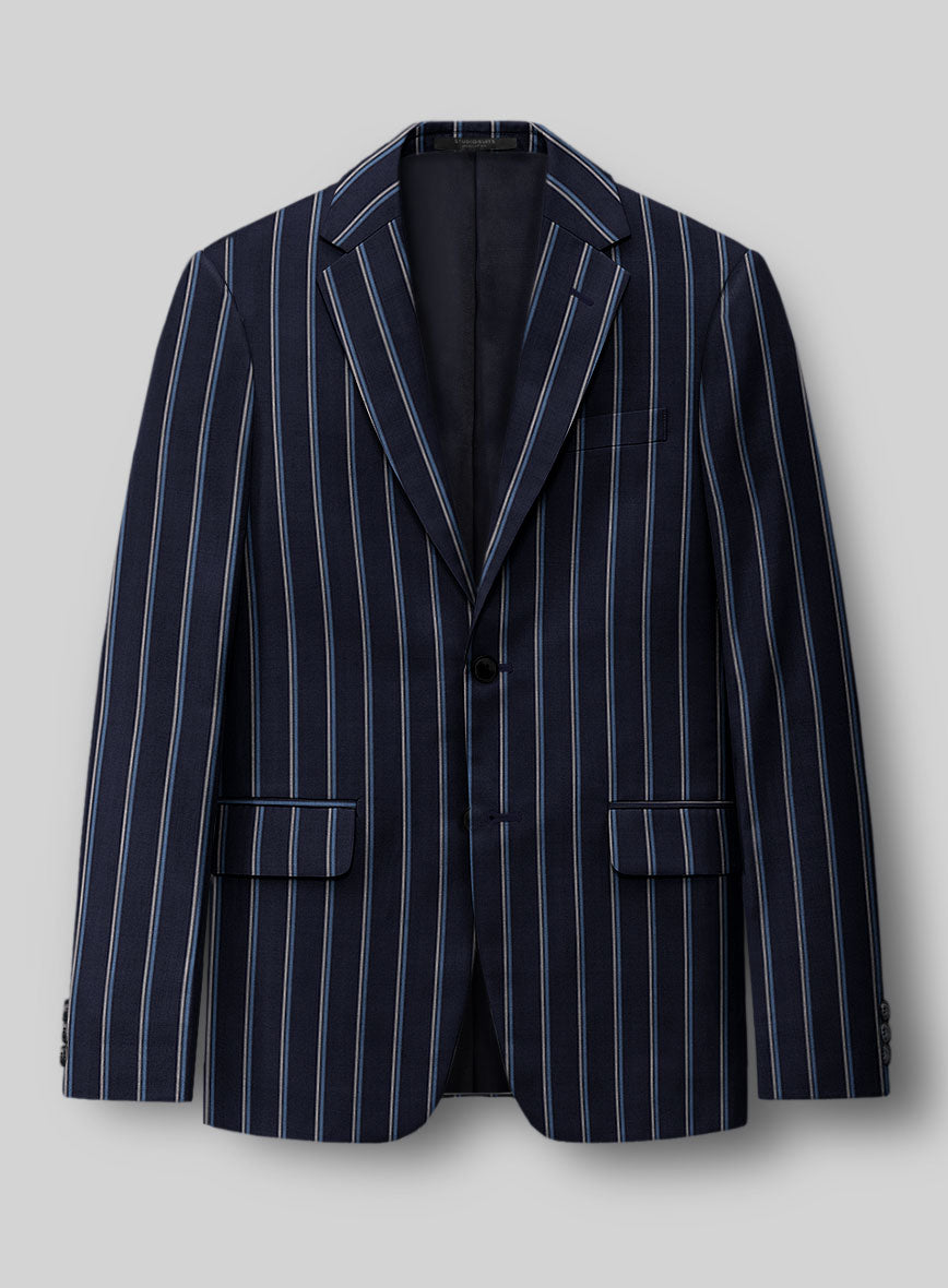 Napolean Vanda Navy Blue Wool Jacket - StudioSuits