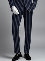 Napolean Vanda Navy Blue Wool Pants - StudioSuits