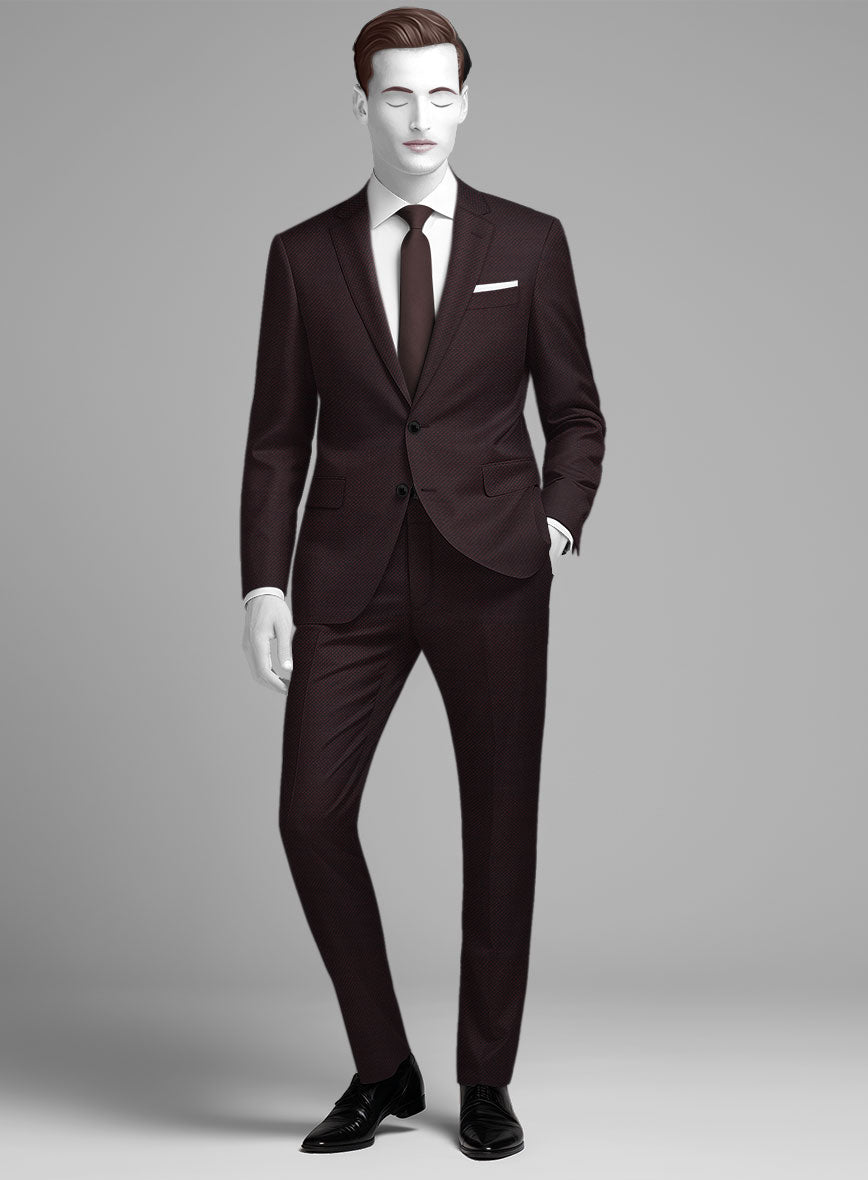 Napolean Wine Birdseye Wool Suit - StudioSuits