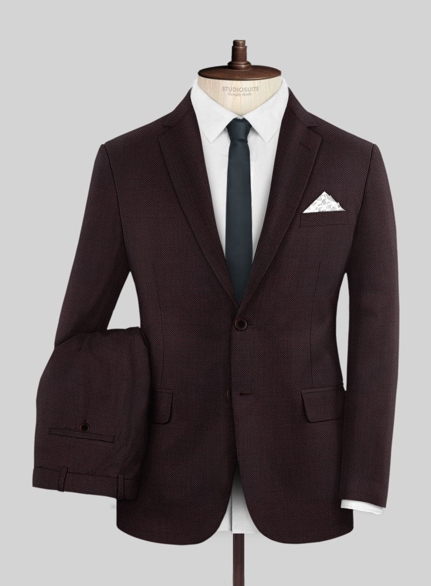 Napolean Wine Birdseye Wool Suit - StudioSuits