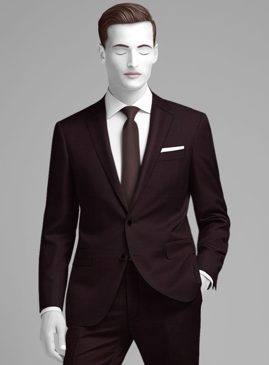 Napolean Wine Birdseye Wool Suit - StudioSuits