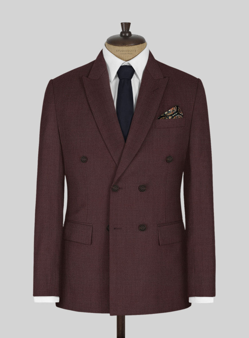 Napolean Wine Wool Jacket - StudioSuits