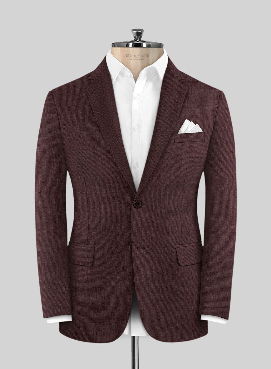 Napolean Wine Wool Jacket - StudioSuits