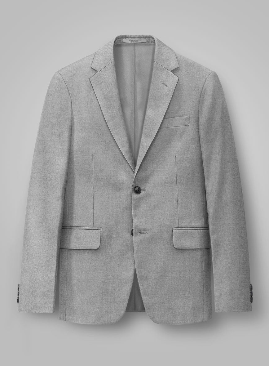 Napolean Worsted Light Gray Wool Suit - StudioSuits