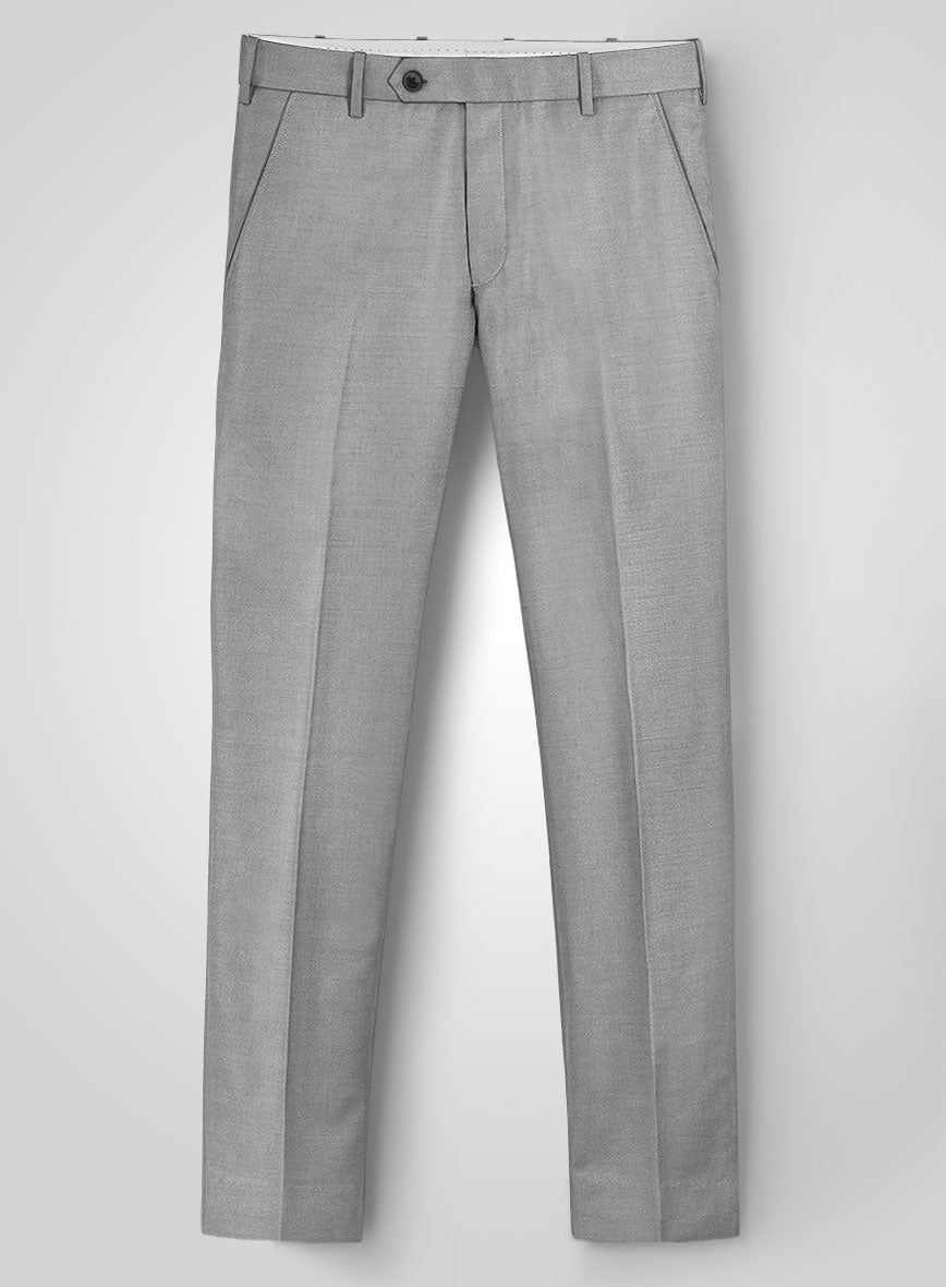 Napolean Worsted Light Gray Wool Suit - StudioSuits