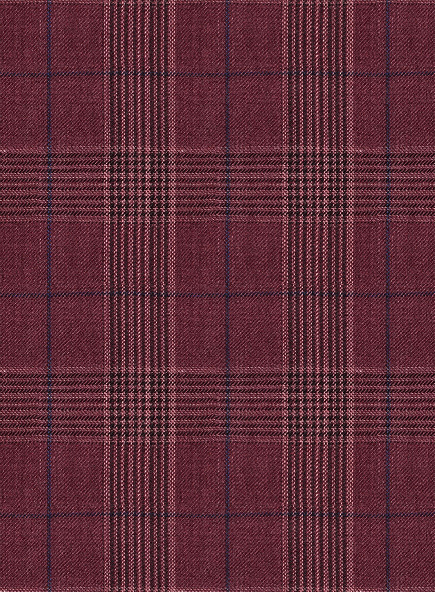 Napolean Xina Tartan Maroon Wool Pants