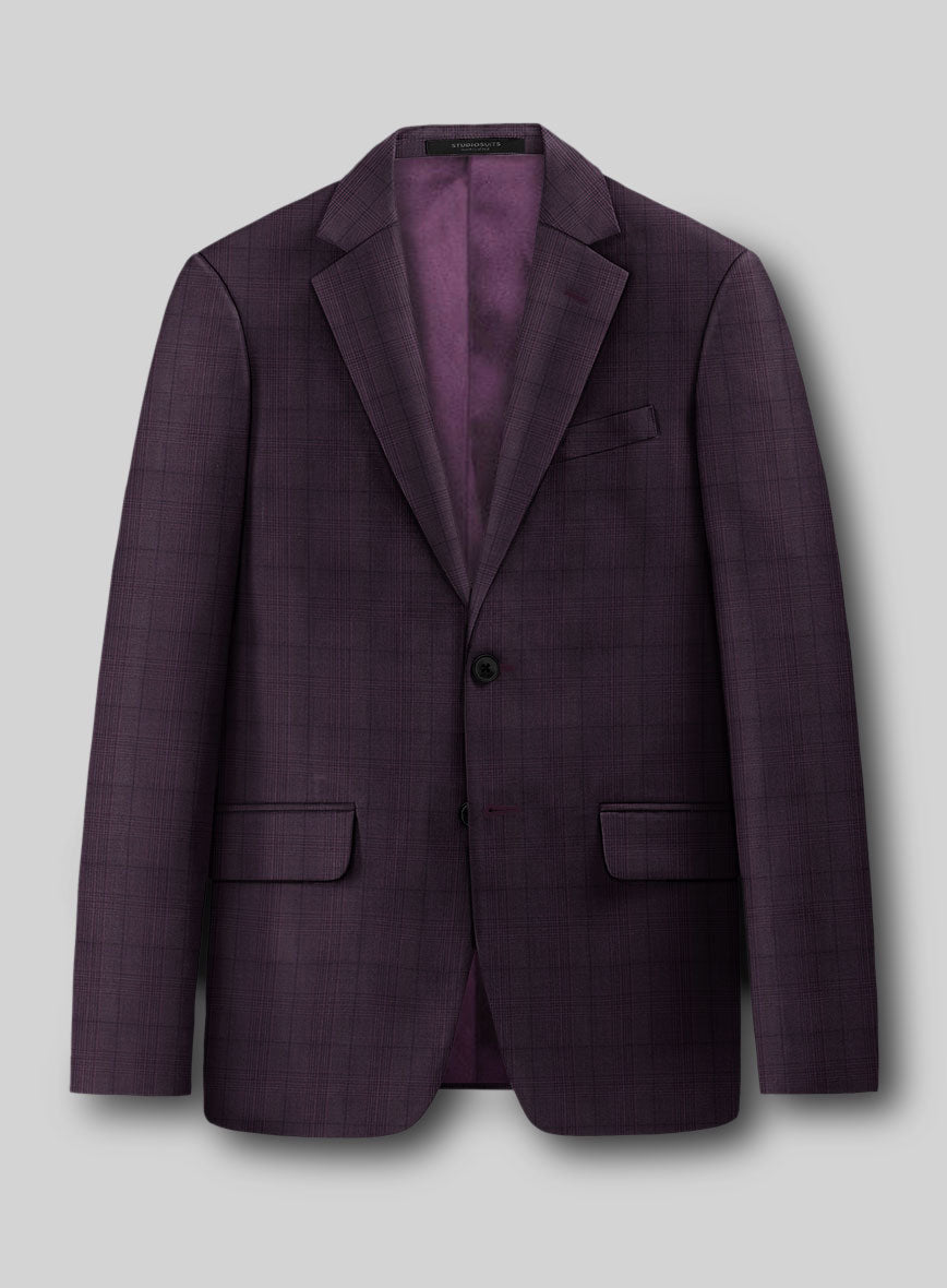 Napoleon Xina Tartan Purple Wool Jacket - StudioSuits