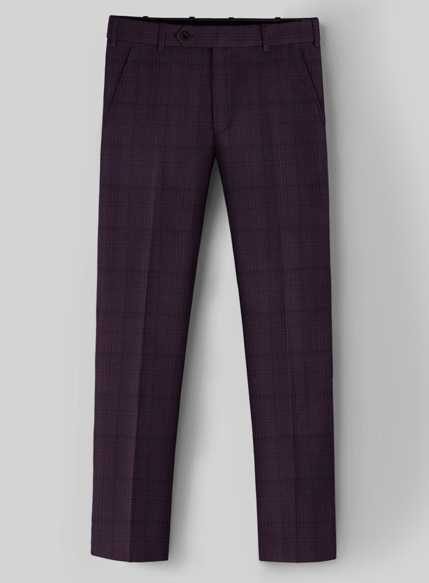 Napoleon Xina Tartan Purple Wool Pants - StudioSuits