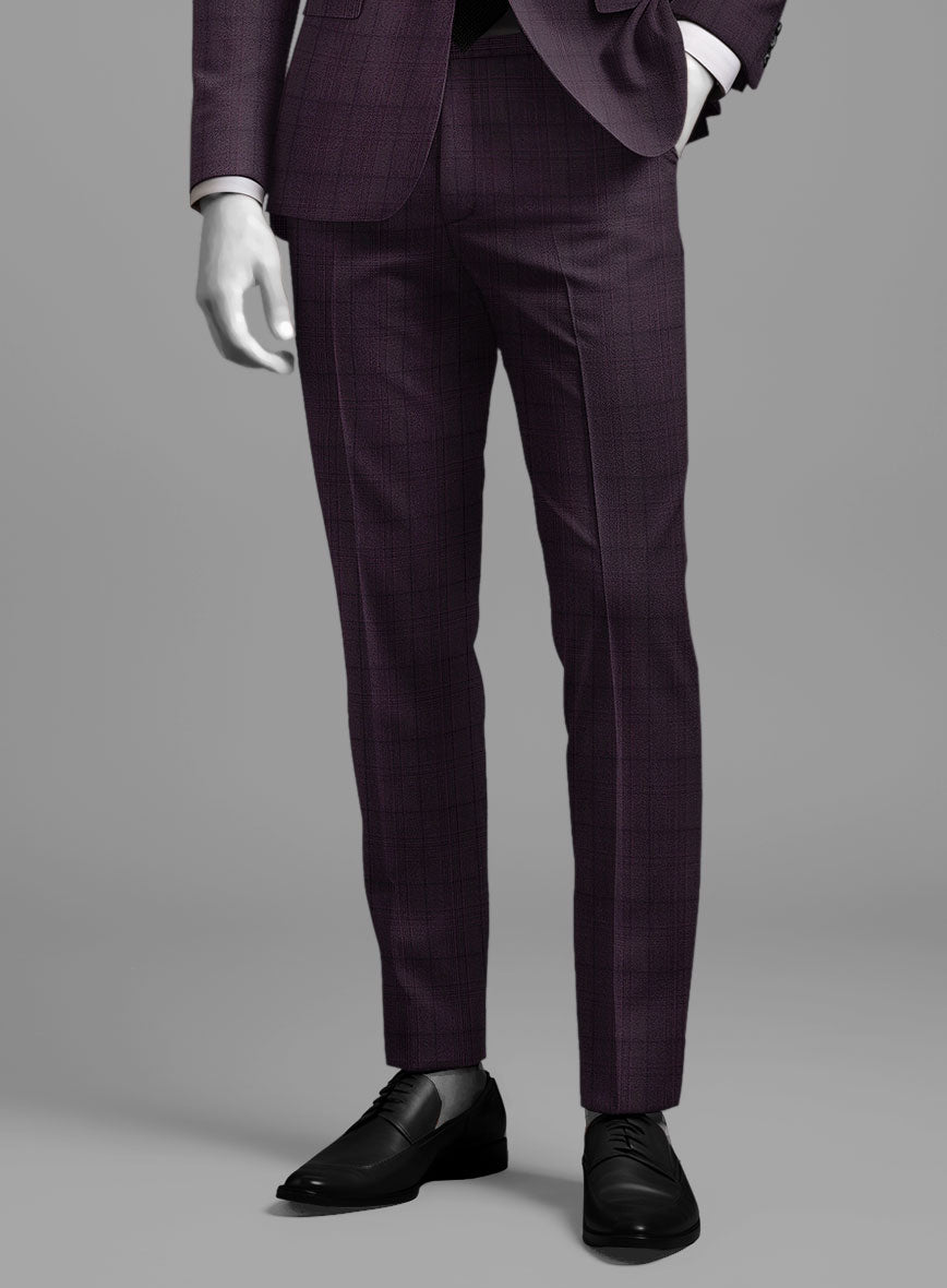 Napoleon Xina Tartan Purple Wool Pants - StudioSuits