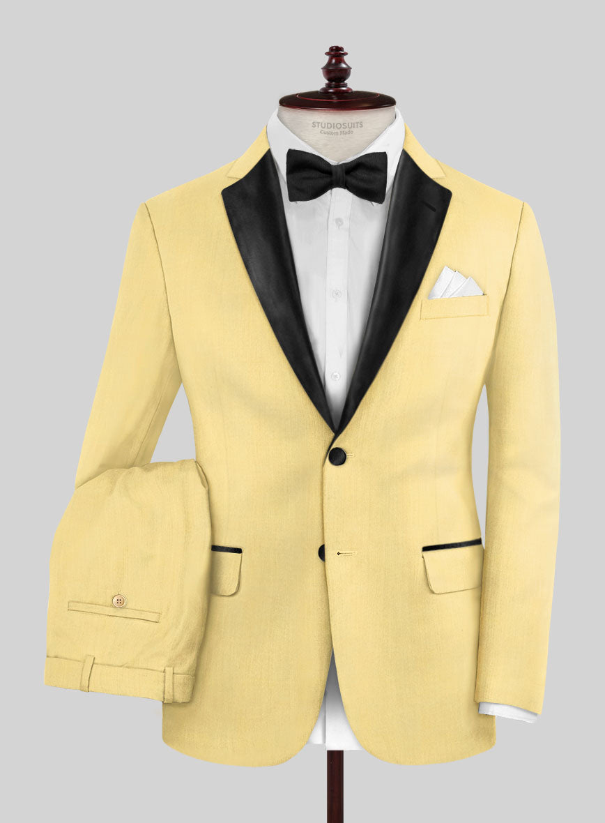 Napolean Wool Yellow Tuxedo Suit - StudioSuits