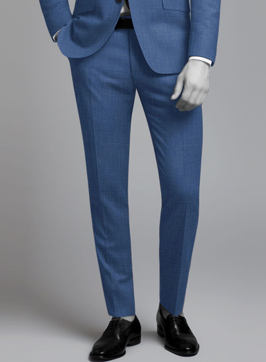 Napolean Ricci Artic Blue Wool Pants - StudioSuits