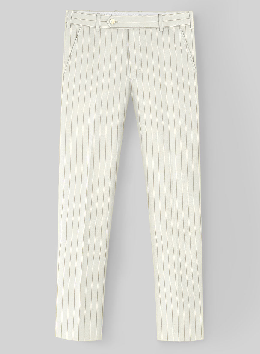 Napolean Tullio Stripe Ivory Wool Suit - StudioSuits