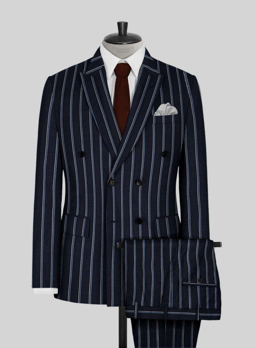 Napolean Vanda Navy Blue Wool Suit - StudioSuits