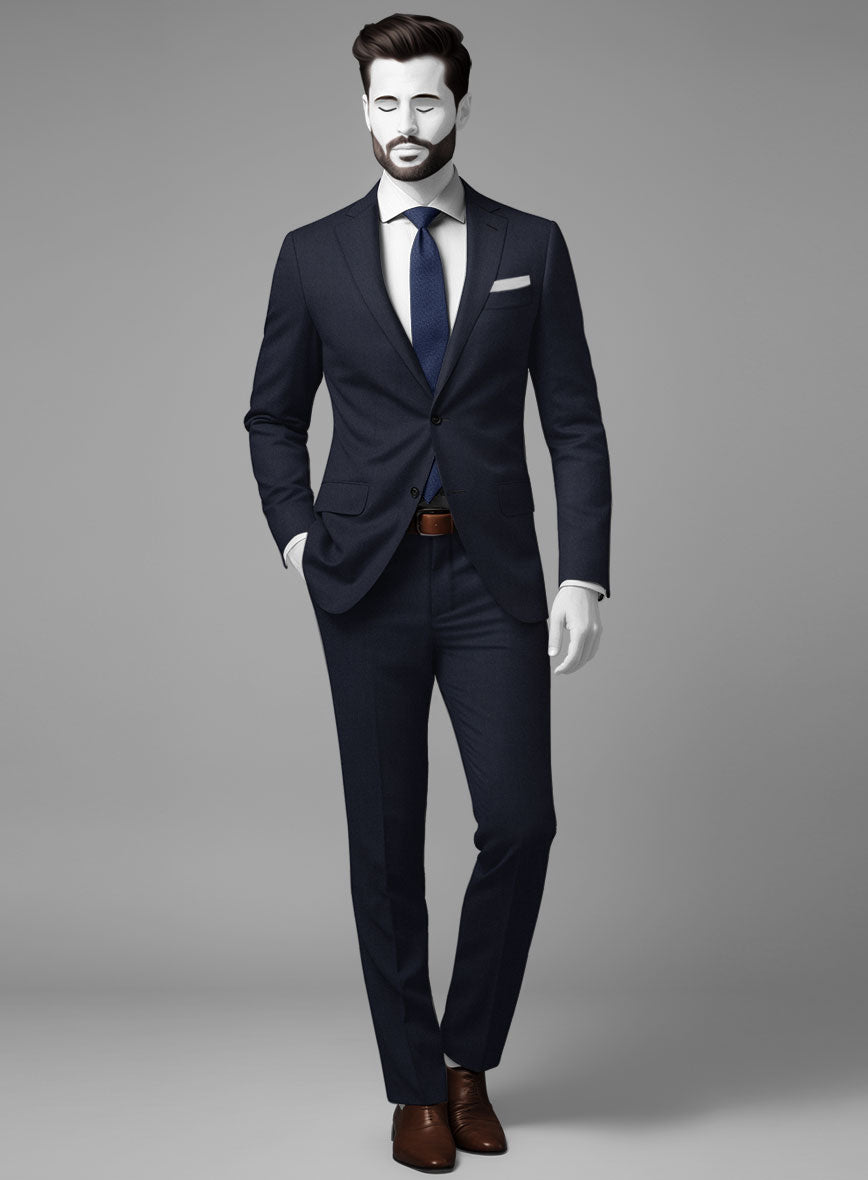 Napolean Navy Blue Wool Suit - StudioSuits