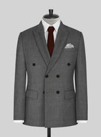 Napolean Sharkskin Gray Wool Jacket - StudioSuits